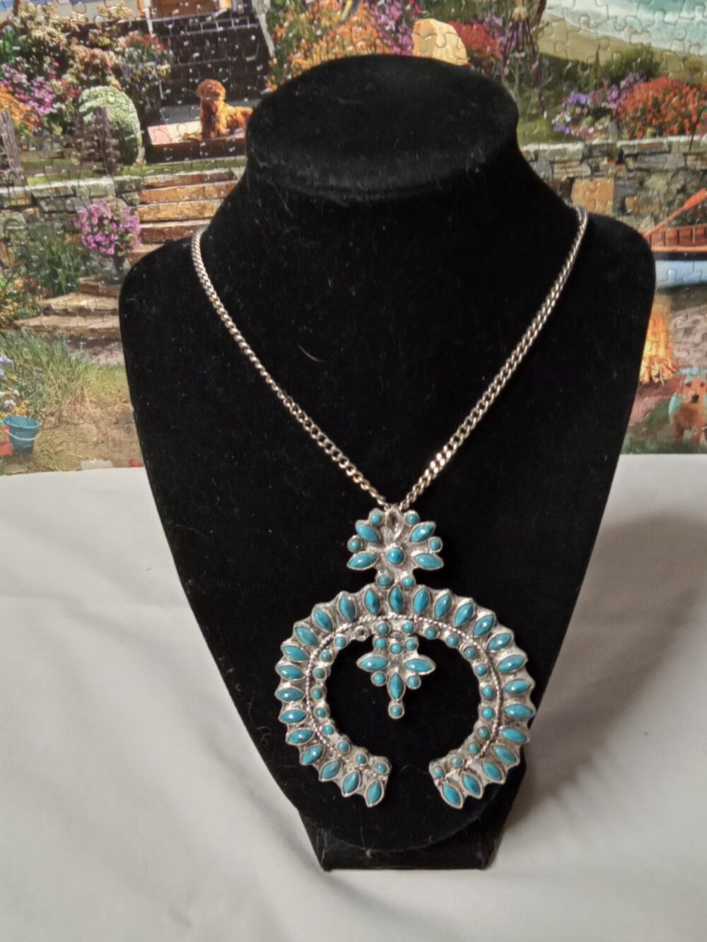 Vintage Aztec Shape Turquoise Necklace
